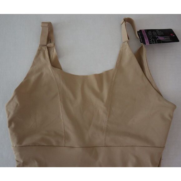 Maidenform Singlet Sleek Smoothers Sz M Beige All-Over Solutions Body Shaper - Picture 3 of 8
